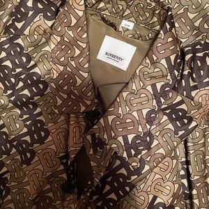 MONOGRAM PRINT NYLON TWILL PONCHO IN KHAKI
